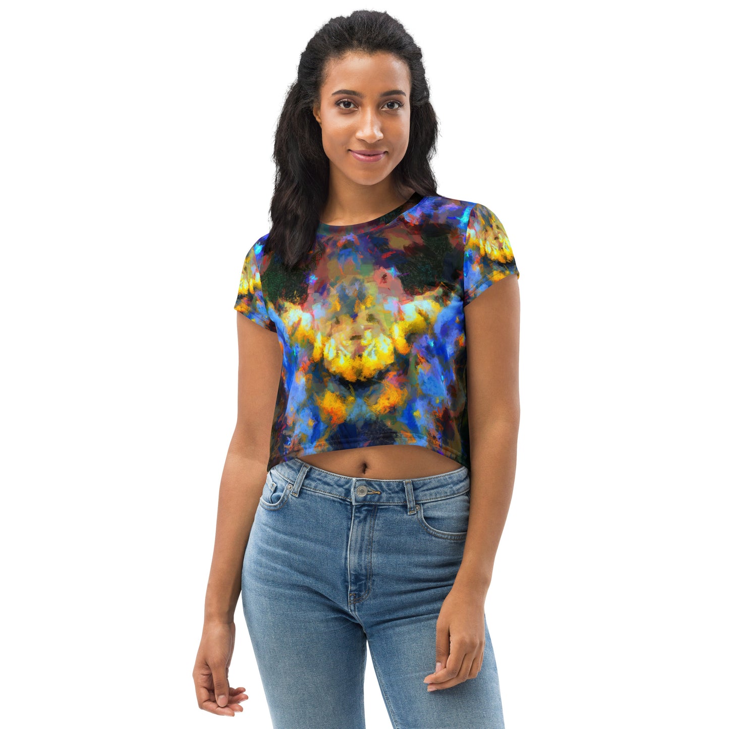 All-Over Print Crop Tee - Prawn Raphaelites